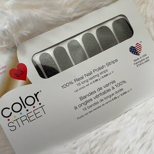 Color Street Midnight Wonder black with glitter nail polish strips